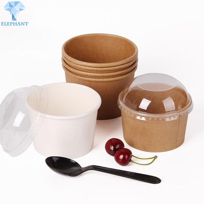 Two Layers PE Coated Paper Ice Cream Sundae Cups Flexo Printing